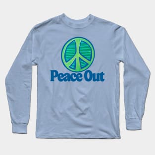 Peace Out Neon Peace Symbol Long Sleeve T-Shirt